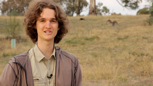 Stuart McMillen wearing a hoodie during the first half of the shoot for his 2016 MATCH crowdfunding video on Red Hill, Canberra.