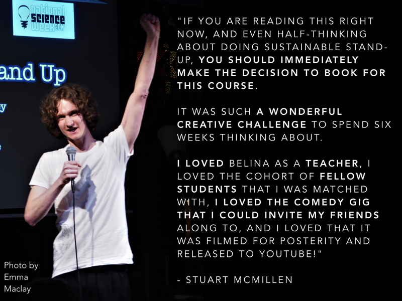 Stuart McMillen testimonial for Sustainable Stand Up course by Belina Raffy