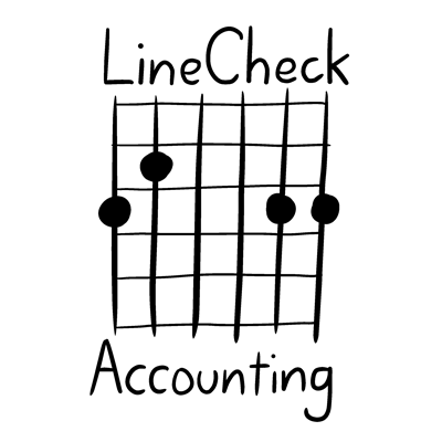 LineCheck Accounting logo - G chord guitar tab