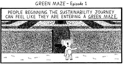 FWR Group 'Green Maze' cartoon #1. Click to open.