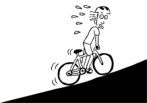 Stuart bike uphill cartoon