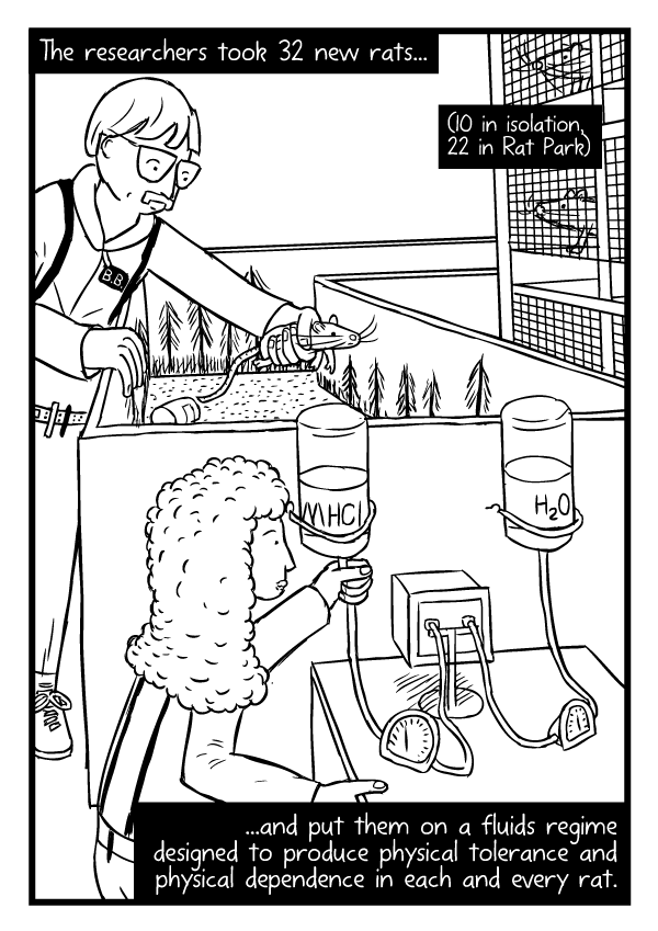 Rat Park comic by Stuart McMillen - page 25 (unfinished - line art only)