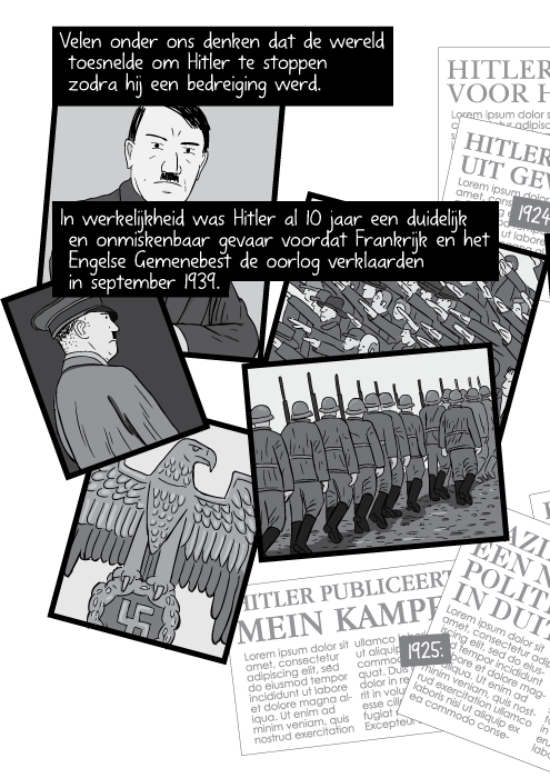 Velen onder ons denken dat de wereld toesnelde om Hitler te stoppen zodra hij een bedreiging werd. In werkelijkheid was Hitler al 10 jaar een duidelijk en onmiskenbaar gevaar voordat Frankrijk en het Engelse Gemenebest de oorlog verklaarden in september 1939.