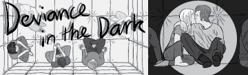 Deviance in the Dark comic thumbnail image, featuring cartoon illustrations.