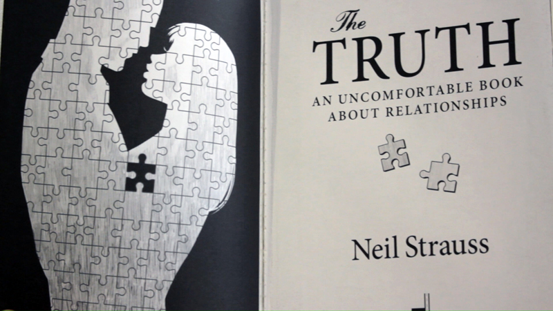 Inside cover artwork: "The Truth" by Neil Strauss, with the missing puzzle pieces.