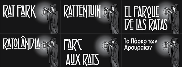 'Rat Park' comic translated into multiple languages.