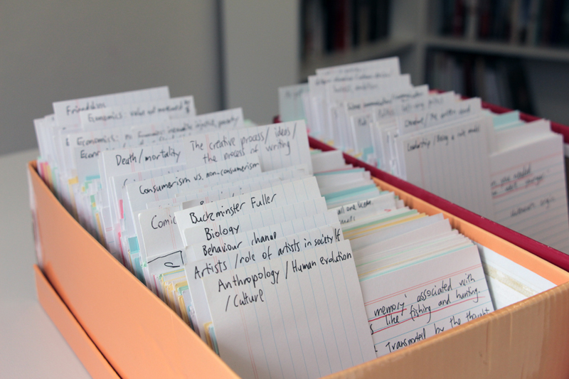 Index card of ideas, inside a shoebox. The 'Personal Knowledge Bank' of Stuart McMillen