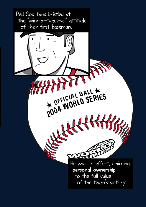 Cartoon World Series baseball ball. Red Sox fans bristled at the 