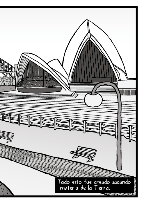 Dibujo panorámico del puerto de Sídney. Dibujo del puerto de Sídney. Viñeta de comic de la casa de la opera de Sídney.