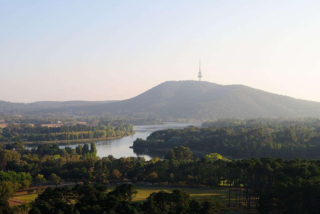 Panorama of Canberra, featuring Telstra Tower on Black Mountain