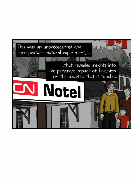 This was an unprecedented and unrepeatable natural experiment that revealed insights into the pervasive impact of television on the societies that it touches.