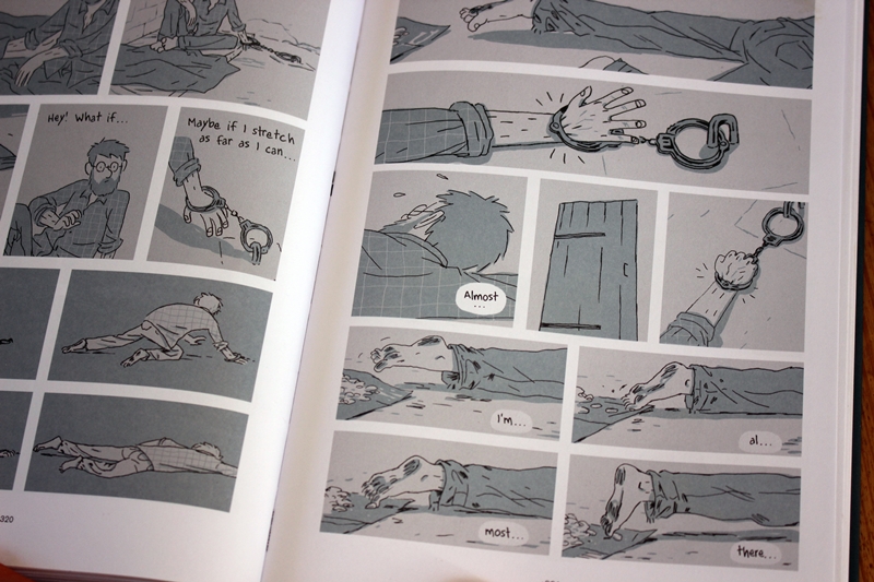 Pages from 'Hostage' by Guy Delisle - p321 - reaching for the garlic