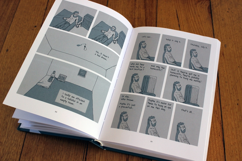 Pages from 'Hostage' by Guy Delisle - p51 - attached to a radiator