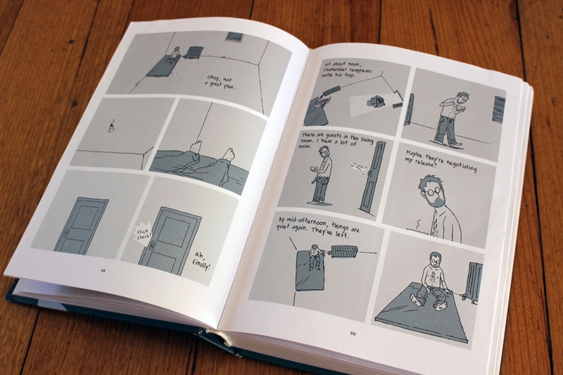 Pages from 'Hostage' by Guy Delisle - p69 - hearing noises through the wall