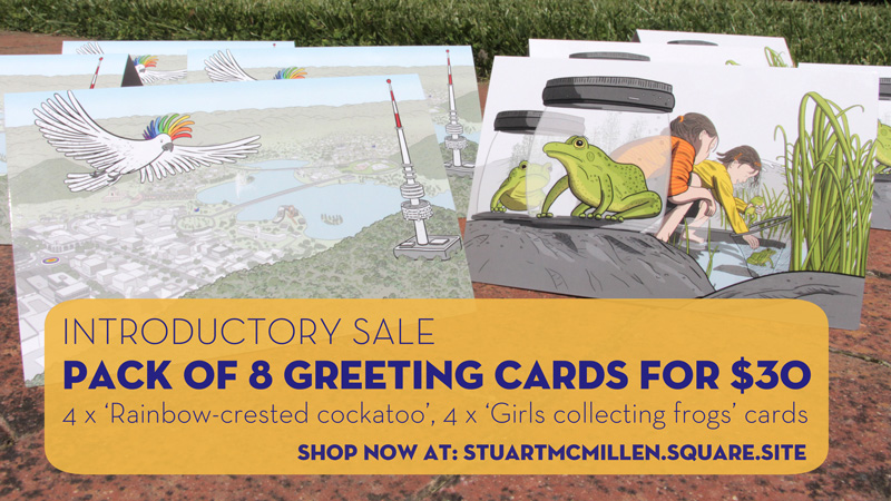 Stuart McMillen greeting card 2021 greeting card bundle photos with text