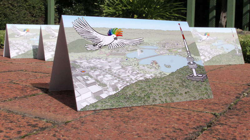 Rainbow-crested cockatoo greeting card product photo