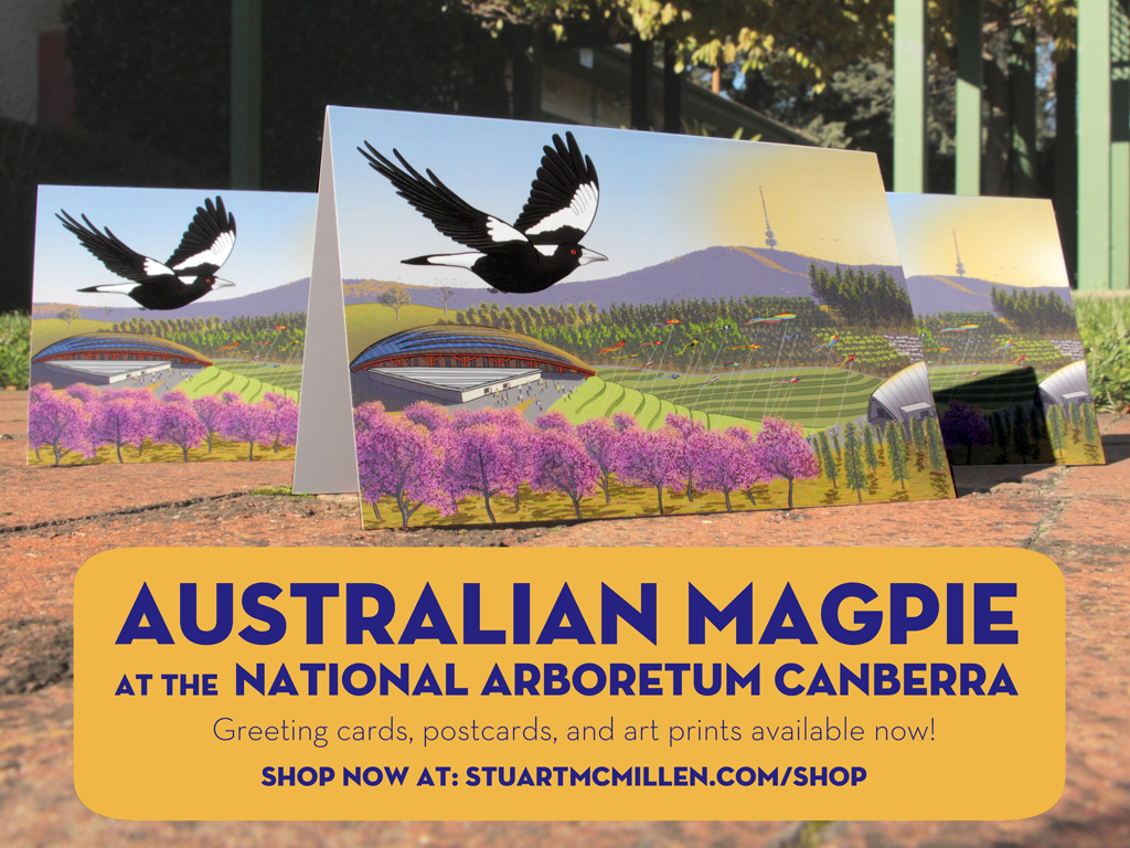 Greeting card: Australian Magpie at the National Arboretum Canberra