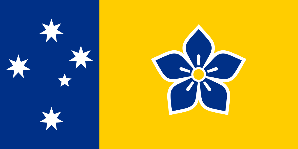 ACT flag with bluebell