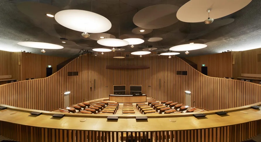 Interior of Shine Dome Canberra, showing wooden fittings