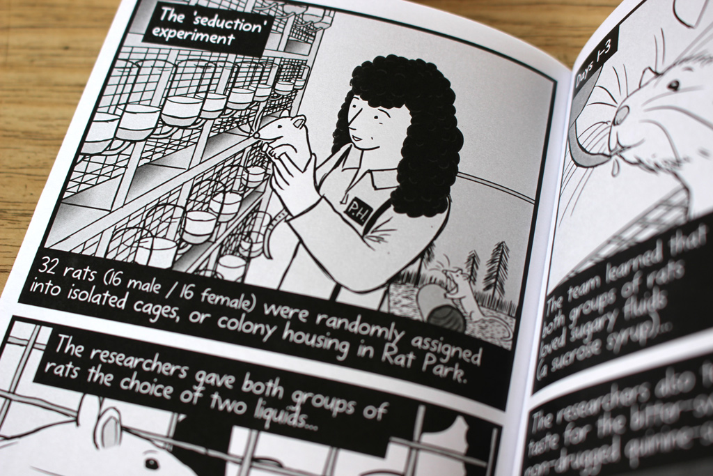 Photo of comic book: Patricia holding a rat